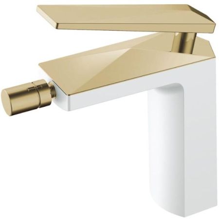 Смеситель для биде  БЕЛЫЙ+ЗОЛОТО, артикул 386-W