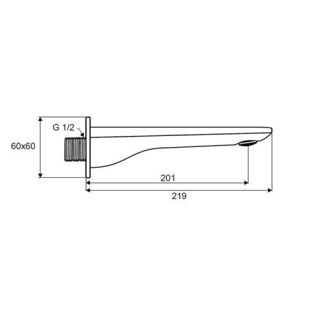 Излив настенный EXCELLENT Keria AREX.2025BL (черный мат), артикул AREX.2025BL