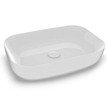 Olympia Metamorfosi, накладная прямоугольная раковина 60x42xh14 см, цс донным клапаном, вет белый глянцевый