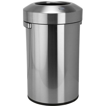 HOTEL Открытый мусорный бак 90 L, нержавеющая сталь, матовый