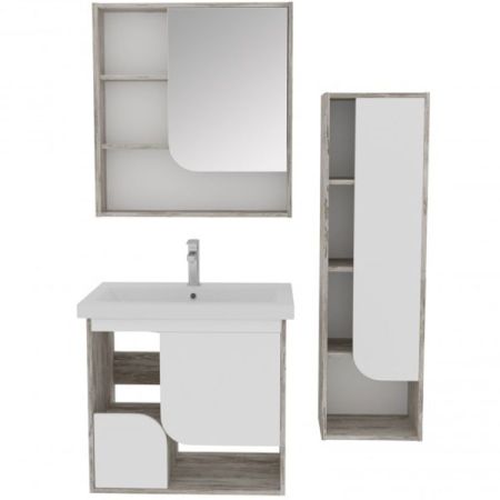 Зеркальный шкаф Runo Сити 70 4620750028756 Скандинавский Дуб Белый, артикул 4620750028756