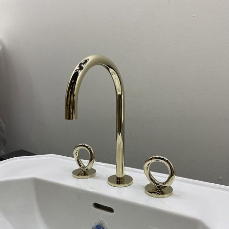 THG Collection O Смеситель для раковины, 3 отв., цвет: Soft gold