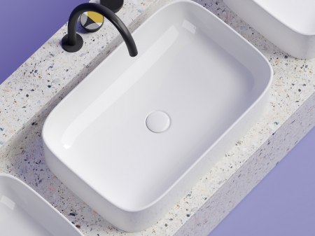 Умывальник чаша накладная прямоугольная Элемент (Element) 605x380x150мм, артикул CN6053