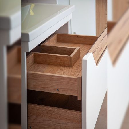 Комплект мебели для ванной Бриклаер БРАЙТОН 60, белый/дуб, артикул БРАЙТОН 60