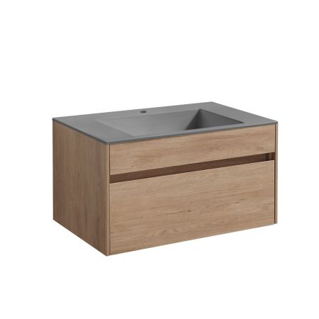 База под раковину Chiara 800 подвесная, 1 выкатной ящик soft-close, N.Oak, артикул VMC-2C800NO