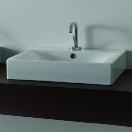 KERASAN Cento раковина 50х45см подвесная/накладная,с 1 отв под смеситель, цвет белый