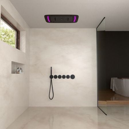 Душевая система встроенная с термостатом Timo Saona SX-2319/03SM черный, артикул SX-2319/03SM