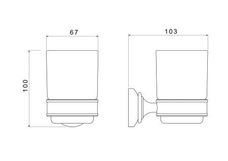 Стакан с держателем AQUATEK, полир. золото AQ4504PG КЛАССИК Стакан с держателем AQUATEK, полир. золото AQ4504PG КЛАССИК
