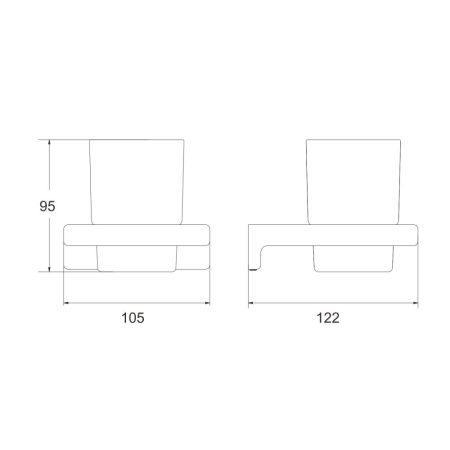 Стакан для ванной комнаты Rose RG1812C, белый, артикул RG1812C