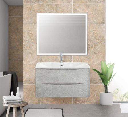 Тумба под раковину BelBagno ACQUA-900-2C-SO-CVG подвесная Cemento Verona Grigio, артикул ACQUA-900-2C-SO-CVG