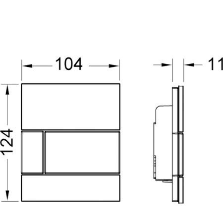 TECEsquare Urinal, зеленый, клавиша белая
