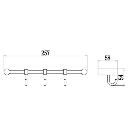 Планка с крючками Savol S-06203H, черный, артикул S-06203H