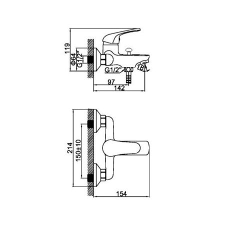 Смеситель для ванны D-Lin D130352, хром