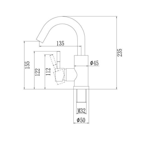 Смеситель для кухни Savol S-SUS8002, сатин