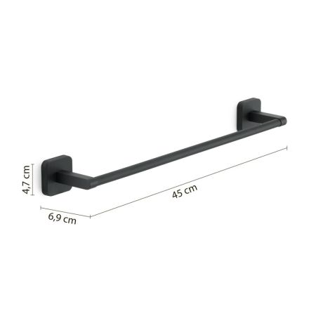 Gedy Tonga, полотенцедержатель, длина 45 см, цвет черный матовый, артикул TO21/45(14)