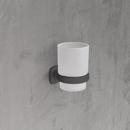 NOVELLINI EDGE Стакан с креплением на стену, цвет черный матовый, артикул R90AGEBIM-H