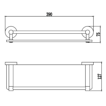 Полка стеклянная Savol S-408791, хром, артикул S-408791