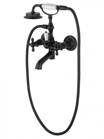 Смеситель для ванны с душем WONZON & WOGHAND RETRO, Черный матовый (WW-88639020-MB), артикул WW-88639020-MB