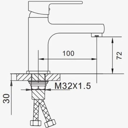 Смеситель для раковины D-Lin D110366-C, белый