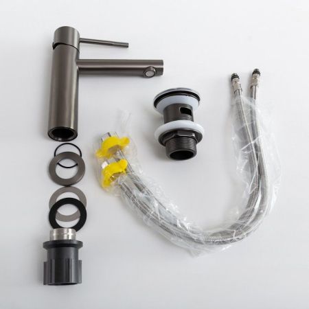 RELAX-LS2-NOP Смеситель для раковины однорычажный с донным клапаном, черный матовый, артикул RELAX-LS2-NOP