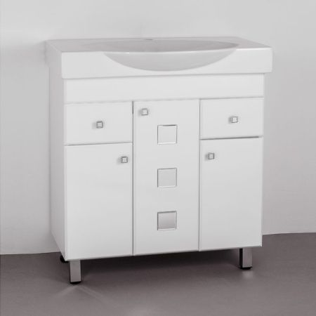 Тумба под раковину Style Line Крокус 75 Белый глянец, артикул ЛС-00000284