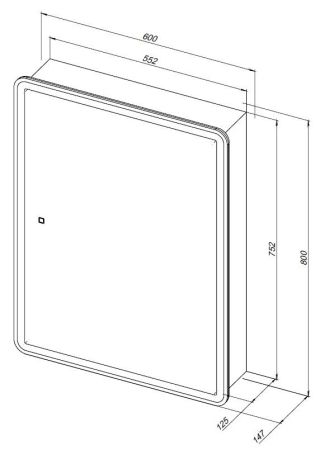 Зеркальный шкаф Aquanet Оптима 60 с LED подсветкой