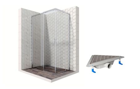 Душевой уголок Ambassador Queen 11011106L-ST5, прямоугольный, угловой трап, 120х80, артикул 11011106L-ST5