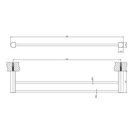 GESSI Rilievo Полотенцедержатель двойной, 60 см, цвет: хром, артикул 59405#031