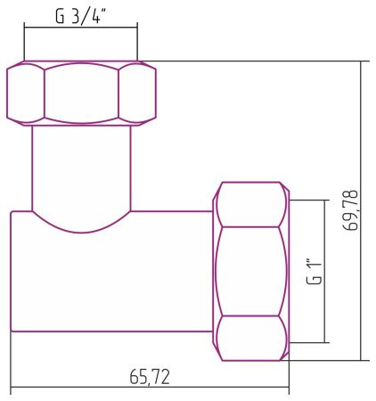 Уголок переходной G 1" НГ х G 3/4" НГ (Без покрытия) Уголок переходной G 1" НГ х G 3/4" НГ (Без покрытия)
