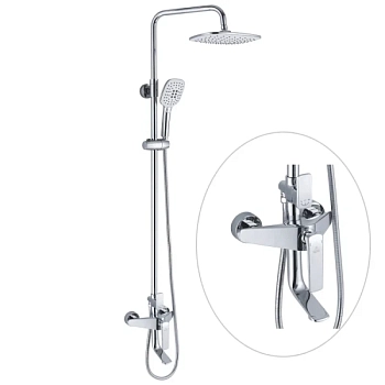 Душевая система Rose R1336, белый/хром