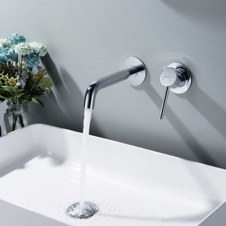 Смеситель для раковины настенный 2 отв. (внешняя и скрытая часть) AQUATEK AQ1313CR ЕВРОПА Смеситель для раковины настенный 2 отв. (внешняя и скрытая часть) AQUATEK AQ1313CR ЕВРОПА