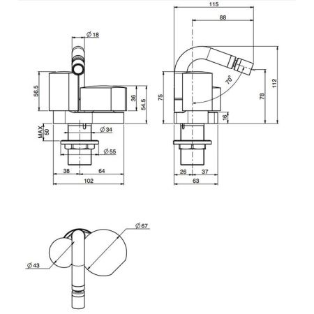 FIMA|Carlo Frattini SO Ручка регулировки температуры для смесителя, цвет хром, артикул S1CR
