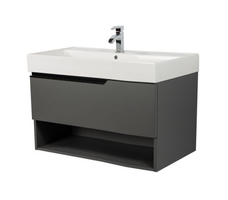 Комплект мебели Visobath Eleven, 1000 мм левый, цвет пепельный матовый лак (Ceniza), артикул 85607/Ceniza/EL