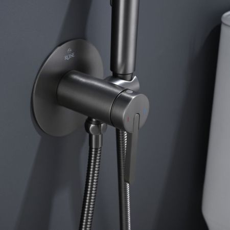 Гигиенический душ со смесителем Rose R235T, оружейная сталь, артикул R235T