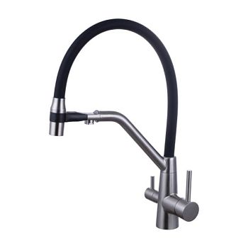 Смеситель для кухни с подключением к фильтру Fmark FS1162-L01, сатин