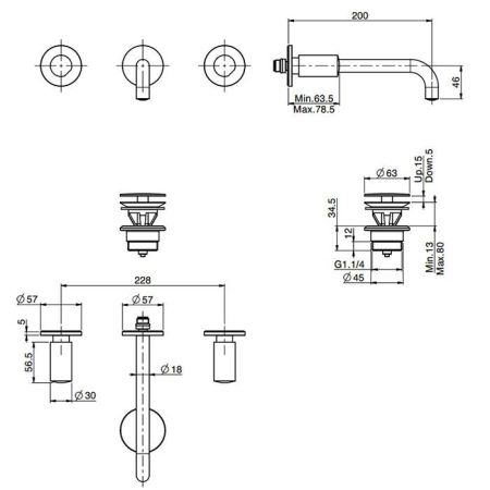 FIMA|Carlo Frattini So Ручки для смесителя (2 шт.), цвет хром, артикул S4CR