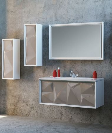 Шкаф пенал Marka One Romb 30П L Cappuccino, артикул У73556