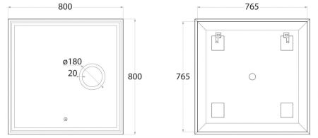 Зеркало с подсветкой ART&MAX MONZA AM-Mon-800-800-DS-F, артикул AM-Mon-800-800-DS-F