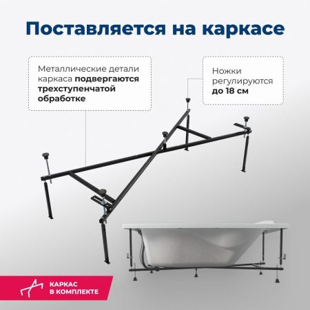 Акриловая ванна Aquanet Grenada 180x90 (с каркасом), артикул 00205493