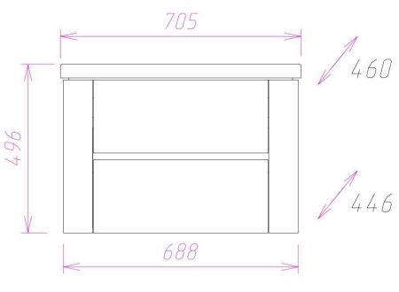 Тумба Onika Стоун 70 подвесная, белая/ателье светлое (ум. Como 70), артикул 107044