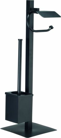 Sanibano, стойка с плоским основанием h63 см: ерш металлический квадратный + бумагодержатель с крышк, артикул H4009/LMB