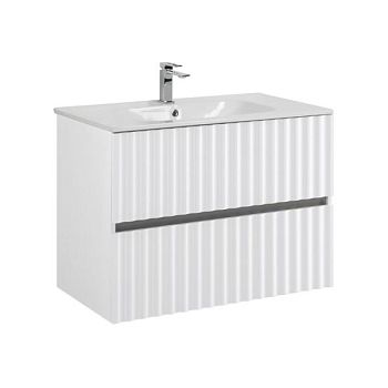 ELEGANT База под раковину подвесная с двумя выкатными ящиками, с LED подсветкой ручек. Белый глянец, 770x469x550 AM-ELEGANT-800-2C-SO-BL-LED-P
