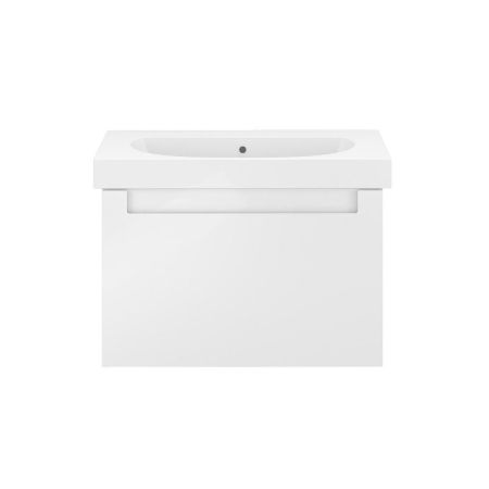 Тумба BUONGIORNO PLUS подвесная с ящиками 80, белая глянцевая-дуб Кантри, артикул BGP.80.1+1\WHT