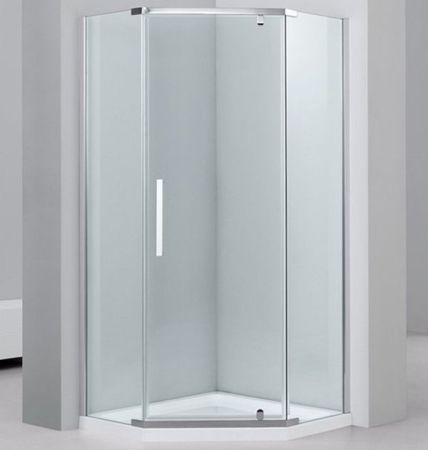 Душевой уголок Black&White Stellar Wind S305-1000х1000 радиальный профиль Серебристый хром стекло прозрачное, артикул 3051010