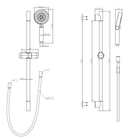 Душевой гарнитур BELBAGNO BB-SAL-CRM, артикул BB-SAL-CRM