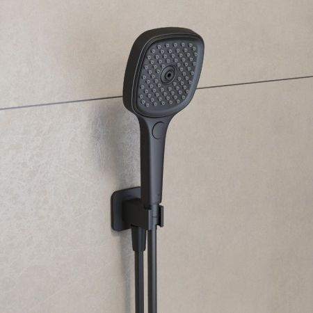 Выход для душа с держателем, латунь, черный матовый, Slide, IDDIS, (SLI60BBi62), артикул SLI60BBi62