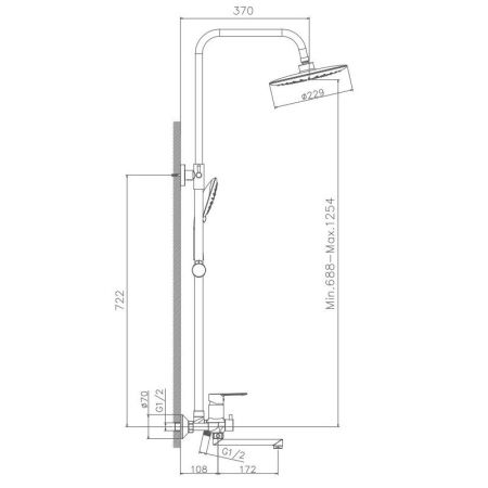 Душевая система Haiba HB24557-8, белый, артикул HB24557-8