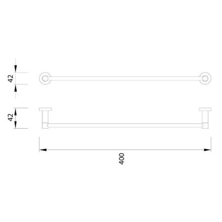 Вешалка для полотенца OMNIRES MODERN PROJECT 40 cм MP60214BL (черная BLM)