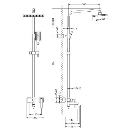 Душевая система Timo Torne SX-4320/17 золото матовое, артикул SX-4320/17