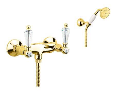 Смеситель для душа Fiore GIOIELLI (SWAROVSKI®) 08OO0602, золото, артикул 08OO0602